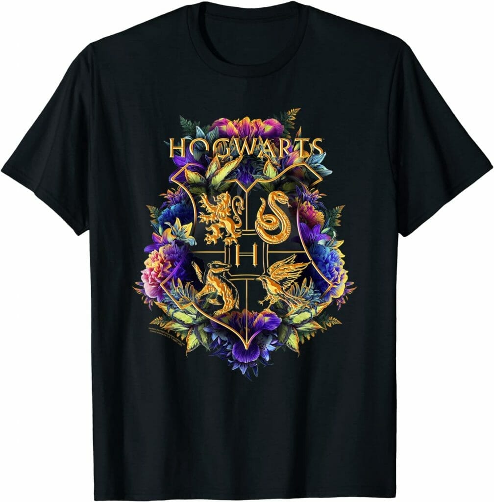 harry potter shirts: floral crest shirt