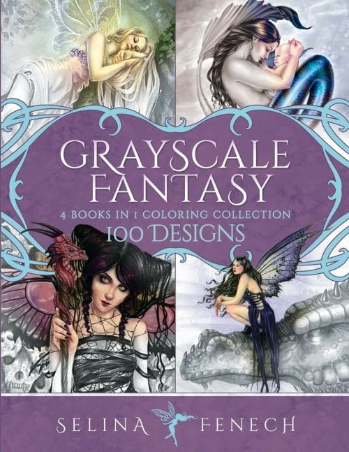 Fantasy Coloring Book for Women: Magical Fairy Homes Featuring Whimsical Designs with Black Line and Grayscale Images for Adults, Teens Mindfulness